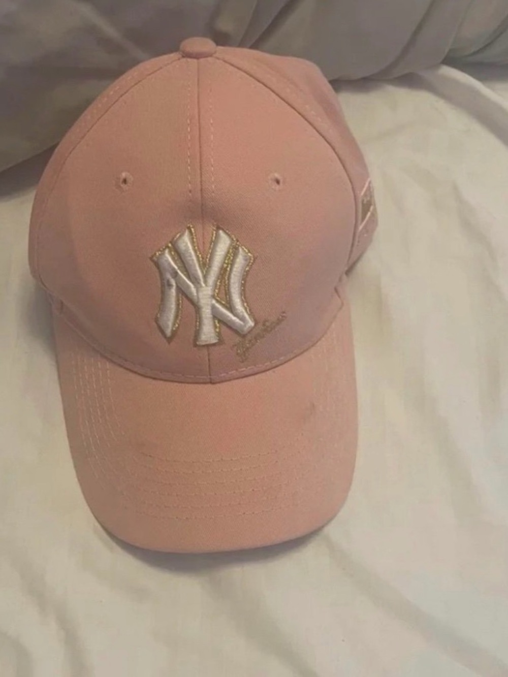 New York Yankees Pink Baseball Cap with Gold Trim